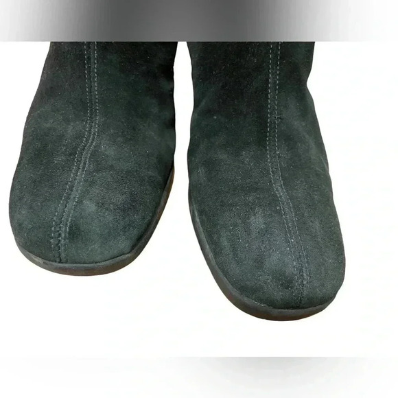 Aquatalia Black/Brown Green Suede ColourBlock Wedge Italian Boots Size 10 - Picture 7 of 9